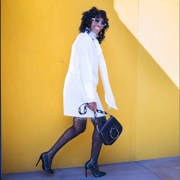 Pretty Little Thing White Long Sleeve Tie Maxi Dress Size UK10- 6 US - Picture 6 of 9